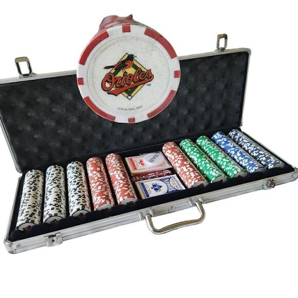 MLB Other - Baltimore Orioles Poker Set Baseball 500 Clay Chips Casino Collectible Texas Hol